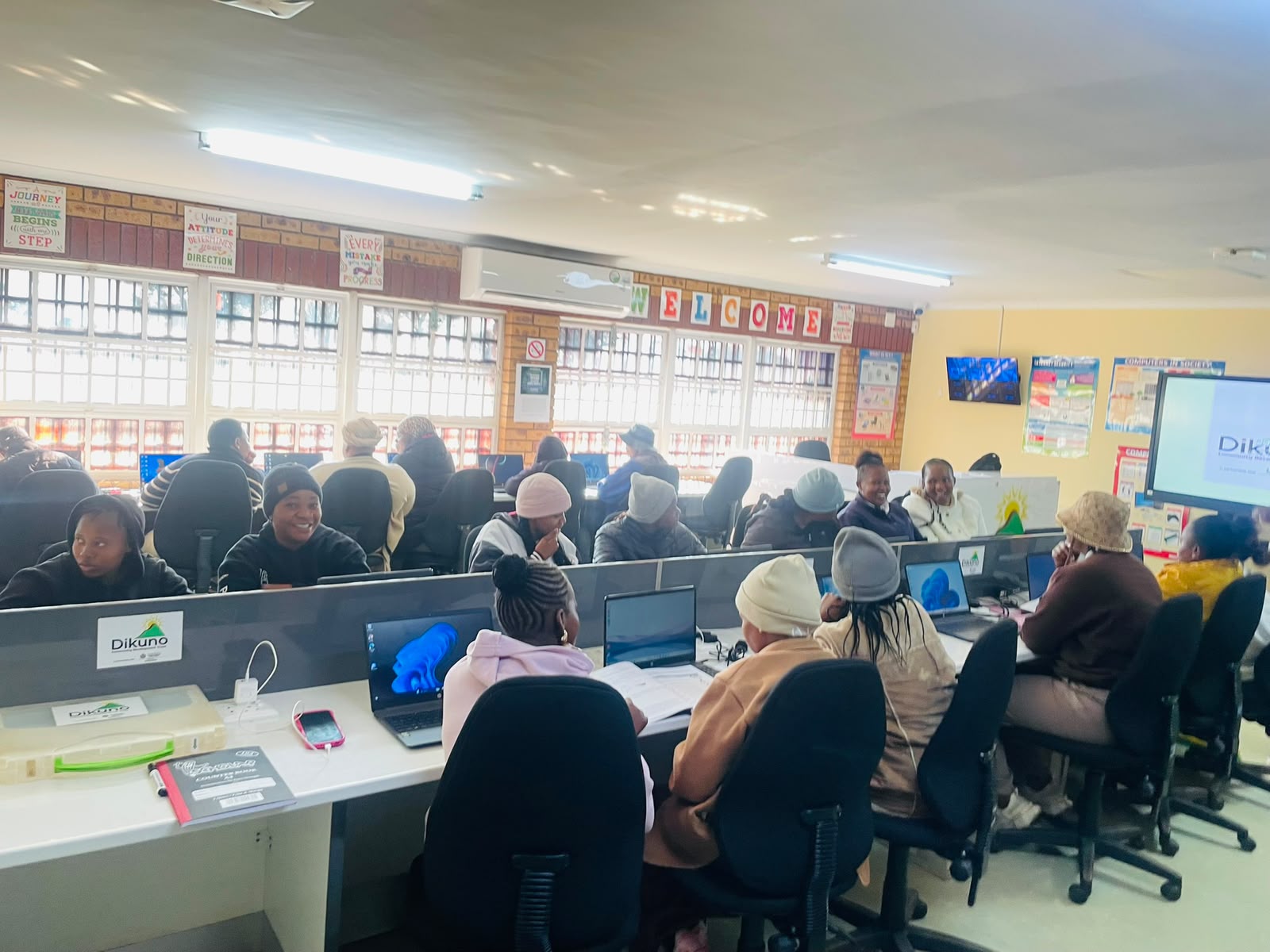 Learners attending ICDL training in the AIT computer laboratory